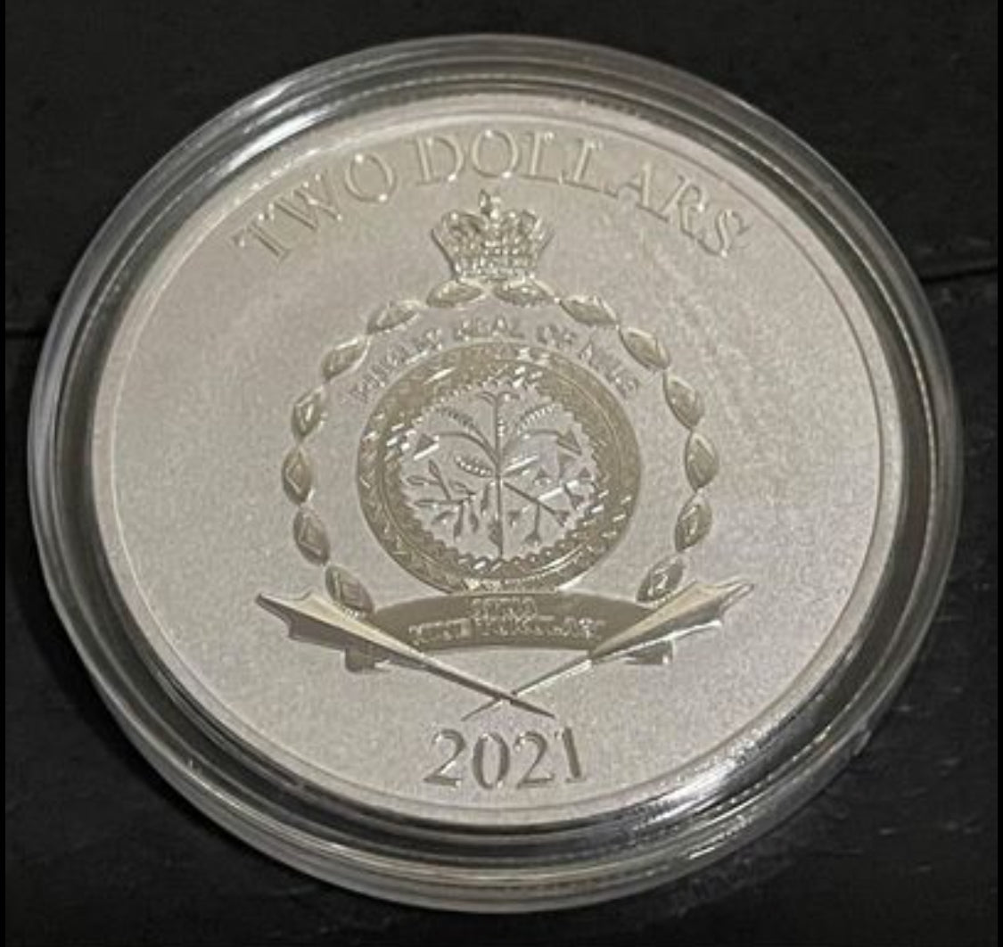 Hermosa Moneda 🪙 1 Onza de plata Ley .999 (Grogu) Curso Legal País de Origen Niue 🇳🇺 año 2021. Long Time Sold Out