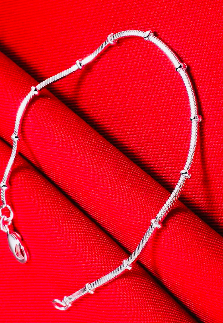 Elegante Pulsera de Plata Ley 925 Unitalla Hipoalergenica- Unisex Ideal para Regalo 🎁