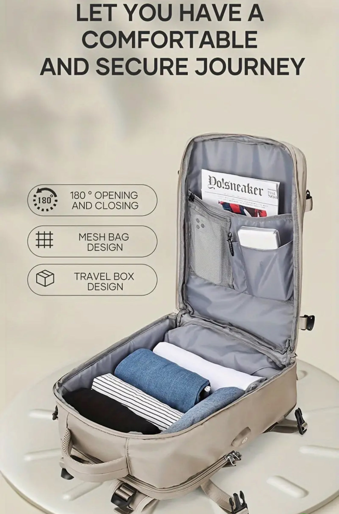 Multifuncional Back Pack Aprueba de 💦 Agua-Gran Capacidad- Conector Externo para USB Excelente para Toda Ocasión! Color Disponible: Negro