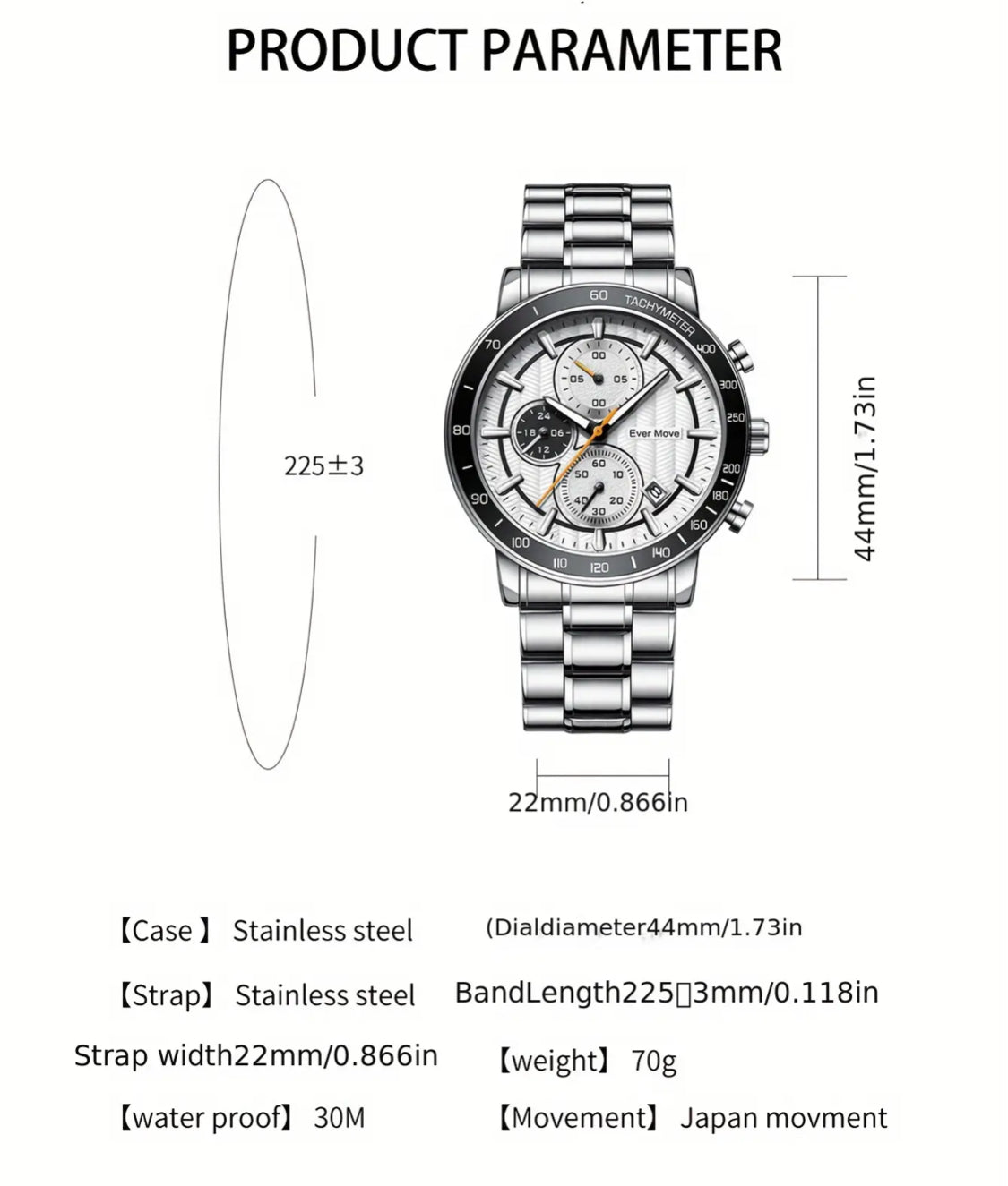 Moderno Diseño Reloj Multifuncional de Cuarzo con Máquina Japonesa Alta Calidad 💯% Original