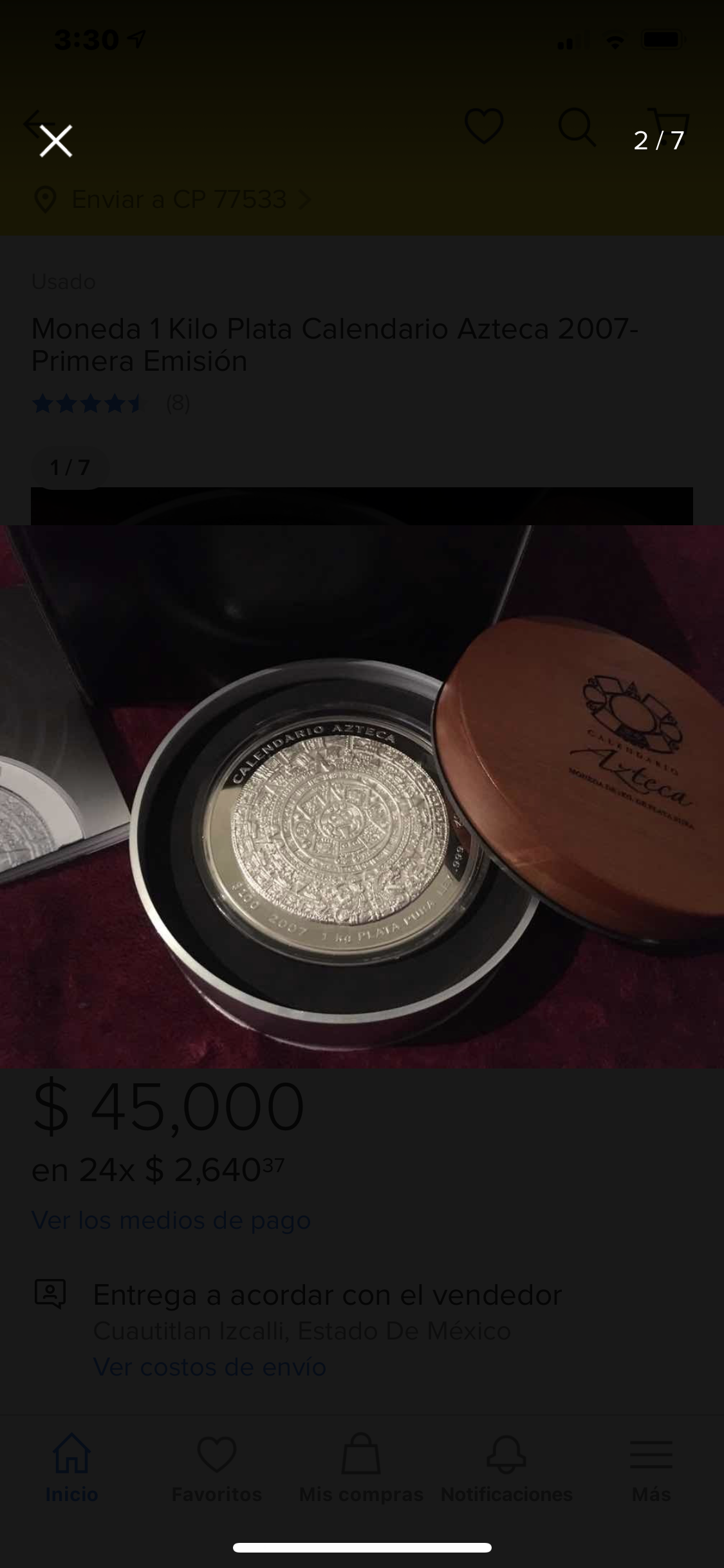 Moneda 1 Kilo de Plata .999 -1er Lugar a la Moneda más Hermosa del Mundo 🌍! Calendario Azteca!
