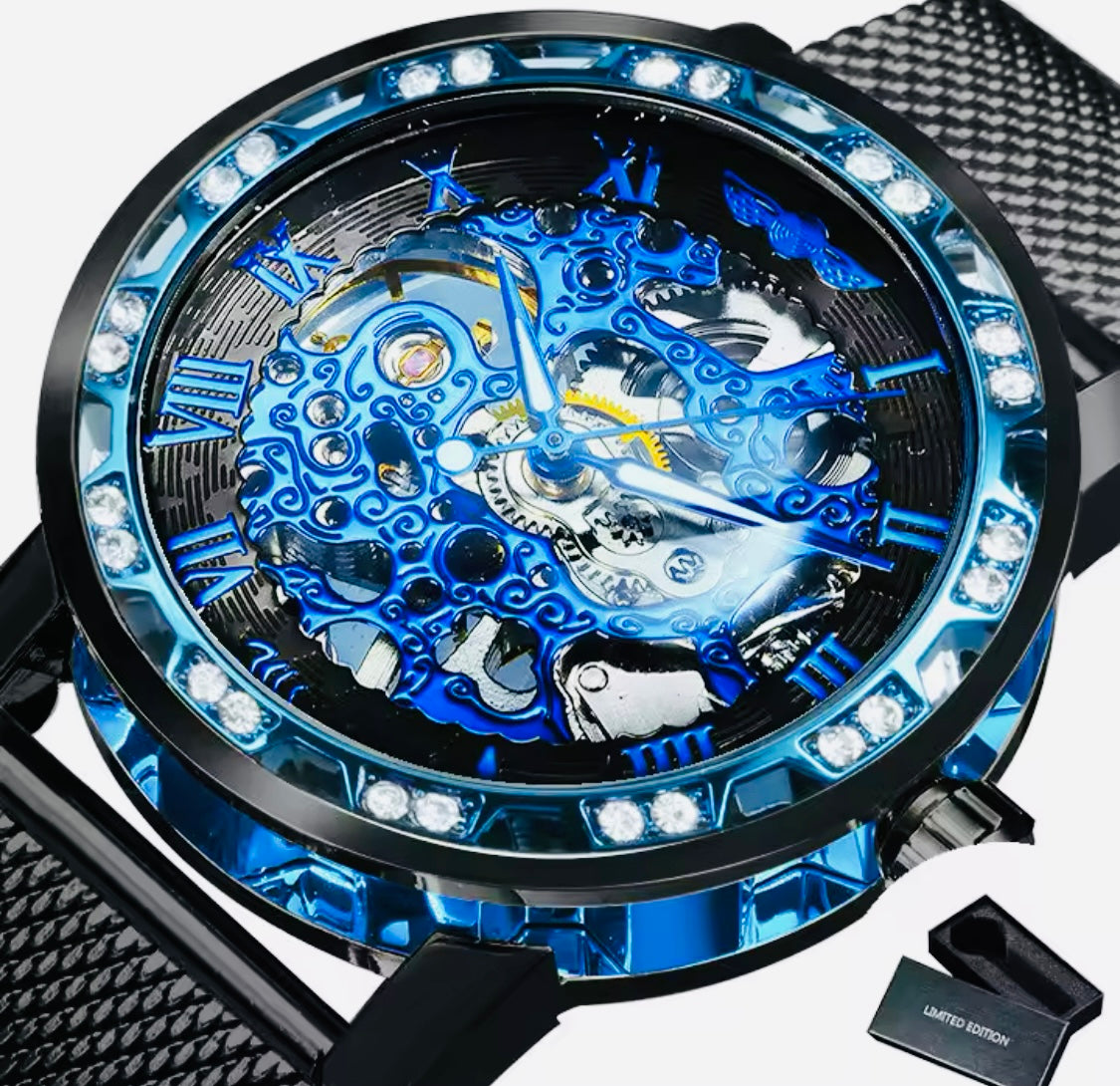 Reloj Automático Mecánico Skeleton Movimiento de Excelente Calidad y Diseño! 💯% Original - Azul 

información por WhatsApp 99 81 92 84 65
Nota: No se hacen Envíos 🚚 
Ventas solo en Cancún 
Nuestro Lema: No somos Números!
Atencion: Personalizada