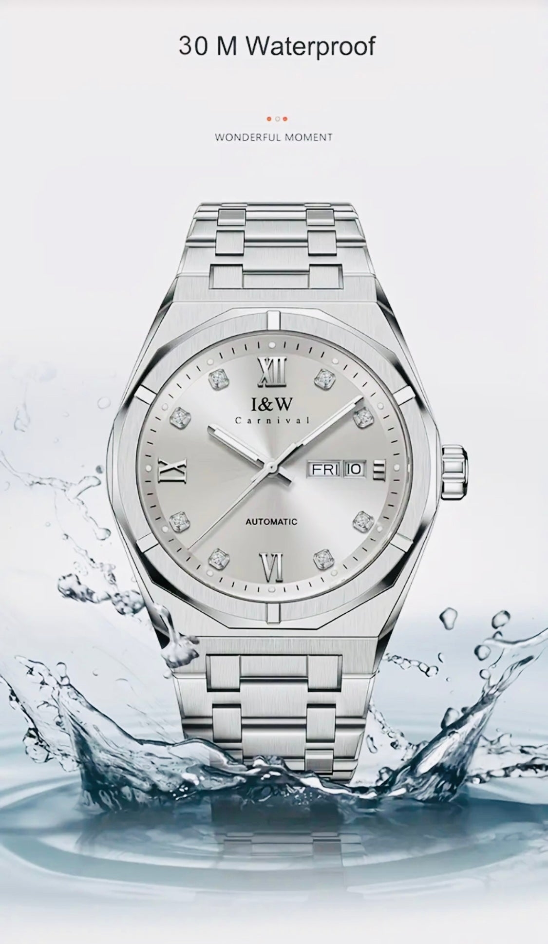 Increíble y Hermoso Reloj Automático Mecánico Día con Letras y Fechador Numérico- Crystal Zafiro! Movimiento Japonés que es el Mejor a Nivel Mundial Superando al Suizo! Maquinaria Japonesa con Joyas 💎 Japonesas Miyota! 💯% Original-30 Metros Profundidad!