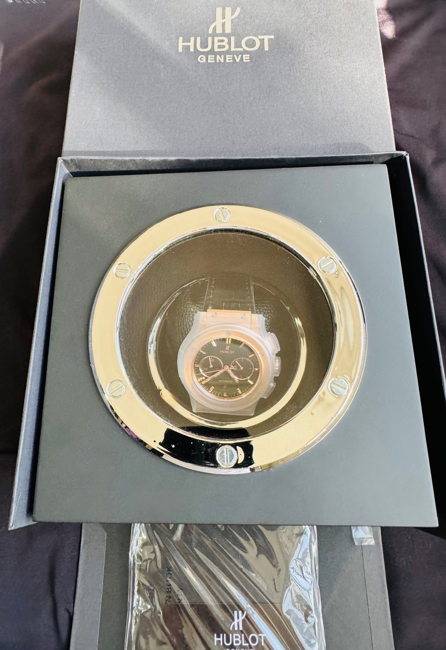 MÁXIMO LUJO RELOJ AUTOMÁTICO MECÁNICO HUBLOT - MÚLTIPLES COMPLICACIONES FUNCIONALES -CRISTAL ZAFIRO-21 JOYAS-MÁXIMA ELEGANCIA!!!