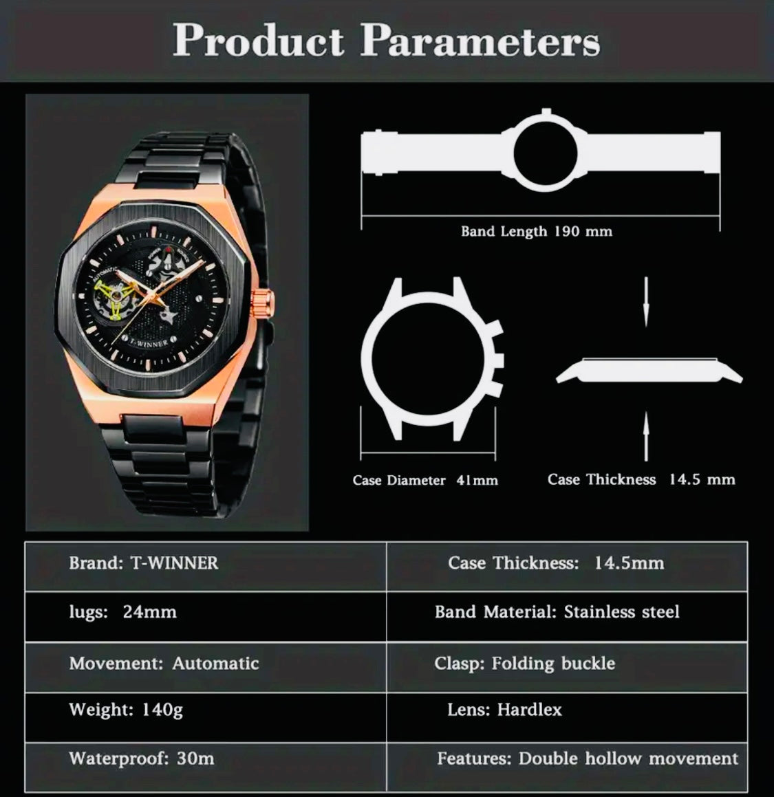 Elegante Reloj Automático Mecanico Skeleton 💯% Original Acero Inoxidable Excelentes Acabados y Gran Calidad