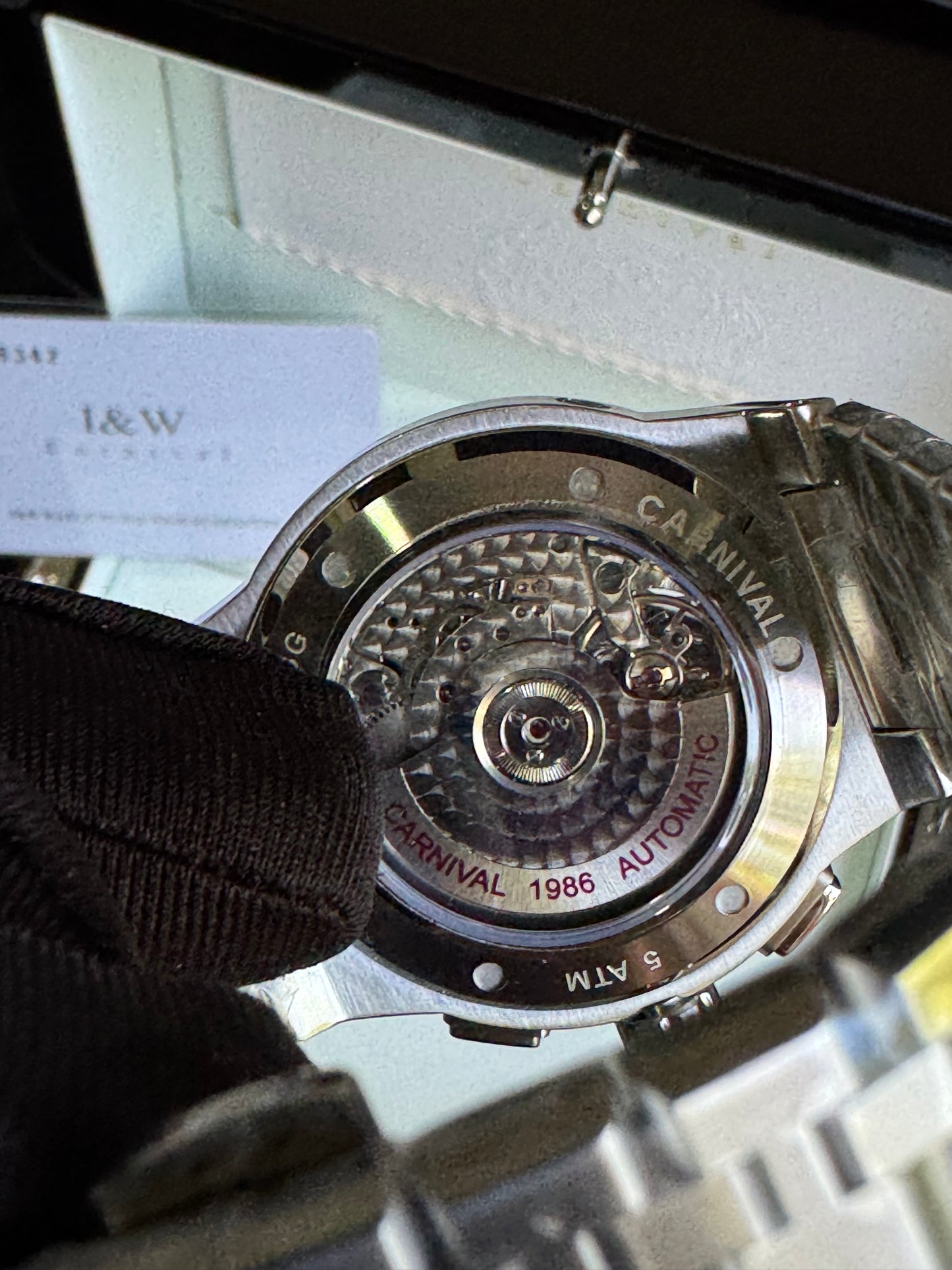 RELOJ I&W AUTOMATICO MECÁNICO-VENTANA TOURBILLON-CALENDARIO  MES-SEMANA-FECHADOR- HORAS PEQUEÑO DIAL JOYAS 💎 RESISTENTE AL AGUA- ALTA CALIDAD!!! 💯% ORIGINAL