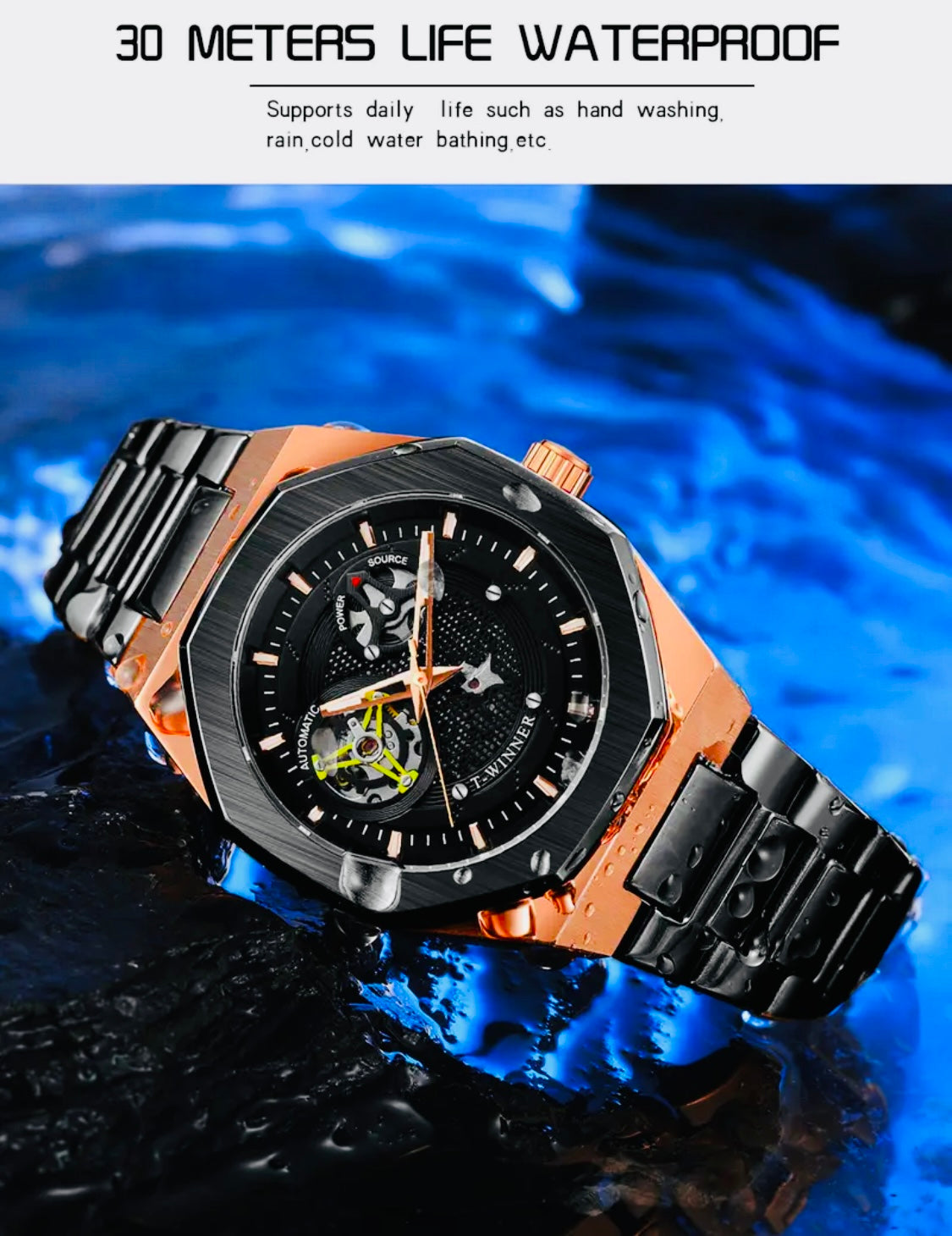 Elegante Reloj Automático Mecanico Skeleton 💯% Original Acero Inoxidable Excelentes Acabados y Gran Calidad