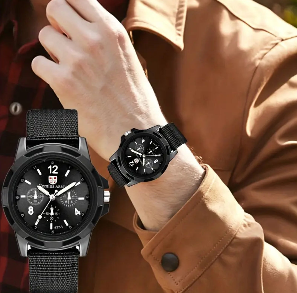 Reloj de pulsera deportivo casual para hombres con correa de nailon, elección ideal para regalo 🎁 

NOTA:

No se hacen envíos 🚚  📦 💨!

Las Ventas son solo en Cancún

Nuestro Lema: No somos Números!