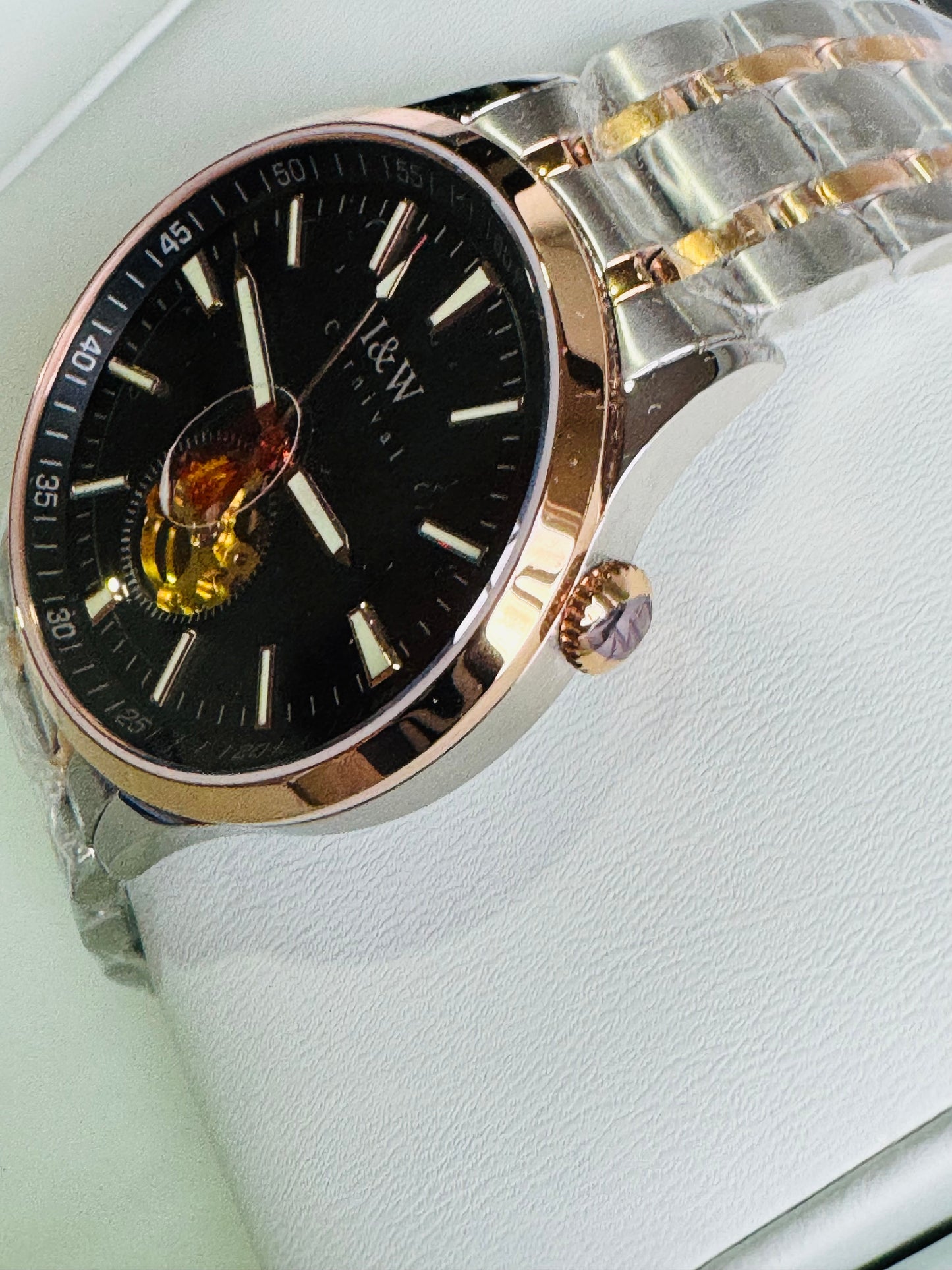 HERMOSO Y ELEGANTE RELOJ AUTOMÁTICO MECÁNICO CRISTAL ZAFIRO LUMINOSO 💯% ORIGINAL