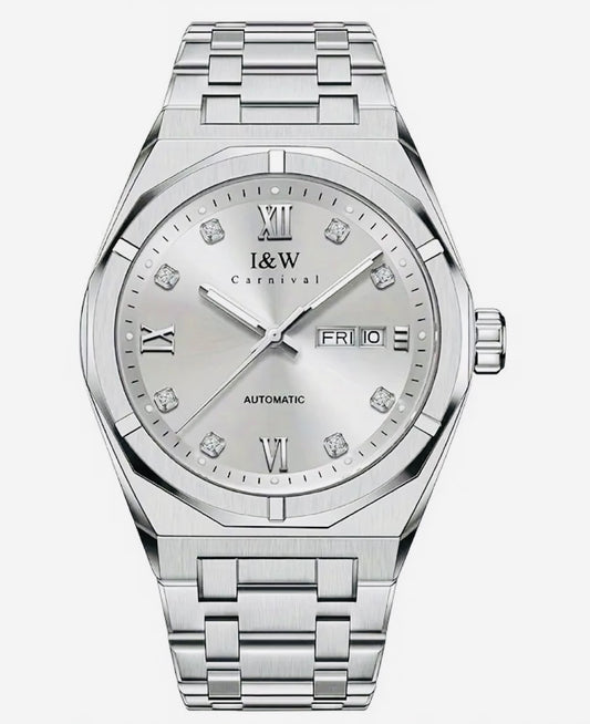 Increíble y Hermoso Reloj Automático Mecánico Día con Letras y Fechador Numérico- Crystal Zafiro! Movimiento Japonés que es el Mejor a Nivel Mundial Superando al Suizo! Maquinaria Japonesa con Joyas 💎 Japonesas Miyota! 💯% Original-30 Metros Profundidad!