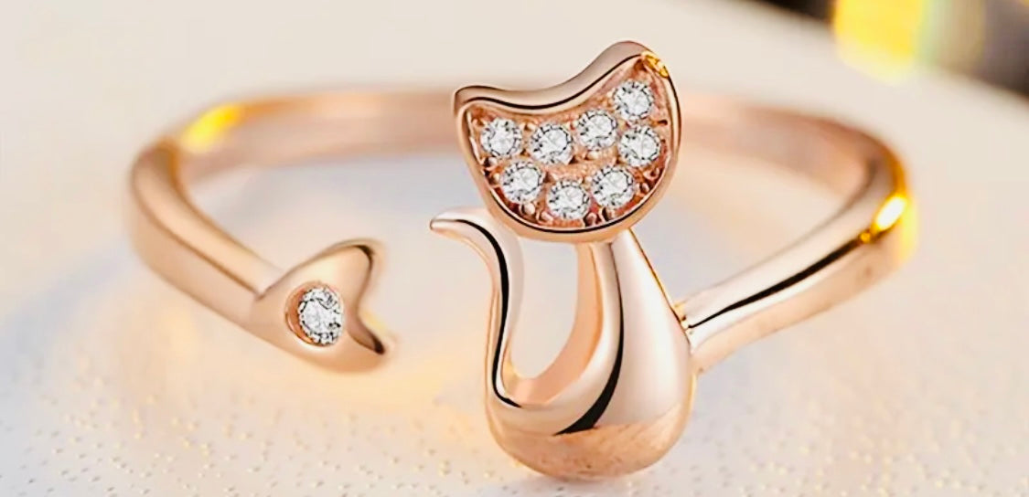 Hermoso Anillo de Michi  Unitalla Ajustable Unisex Hipoalergenico- Circonias