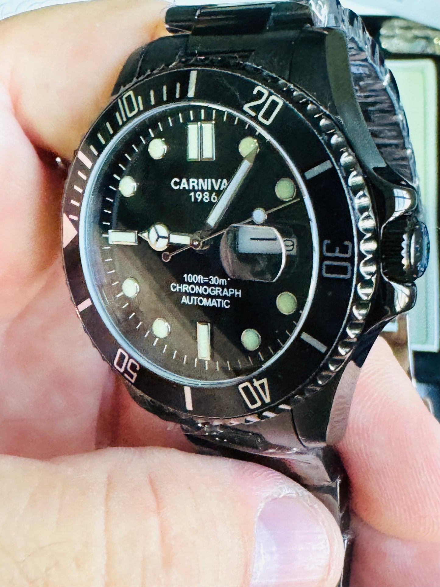 HERMOSO RELOJ AUTOMÁTICOMECÁNICO CRISTAL ZAFIRO-FECHADOR-LUMINOSO-RESISTENCIA AL AGUA-ALTA GAMA- 💯% ORIGINAL