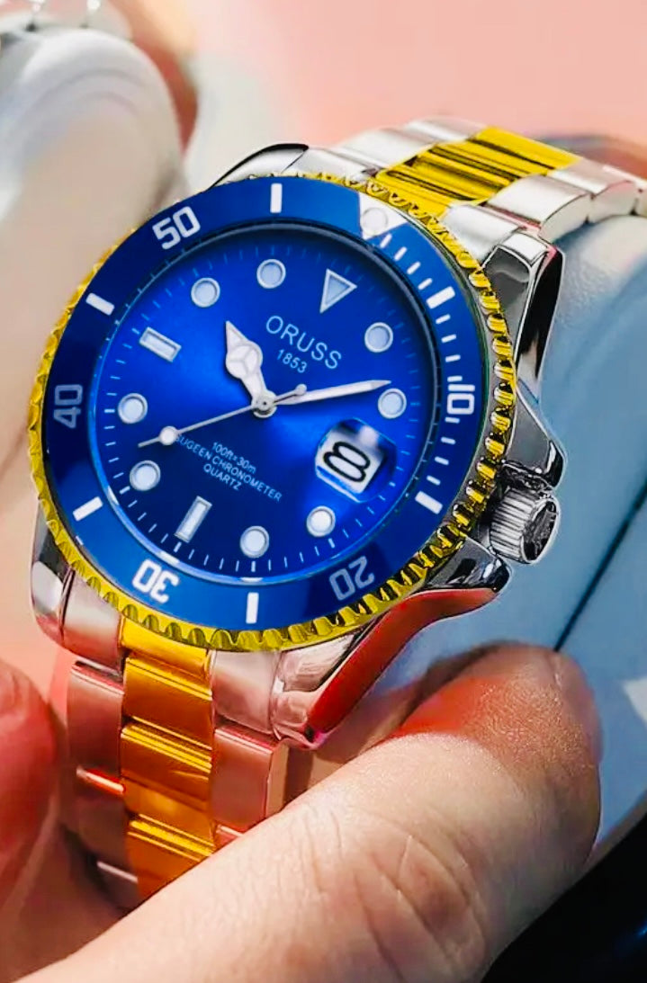 Elegante Reloj con Fechador-Acero Inoxidable Tipo SUBMARINER