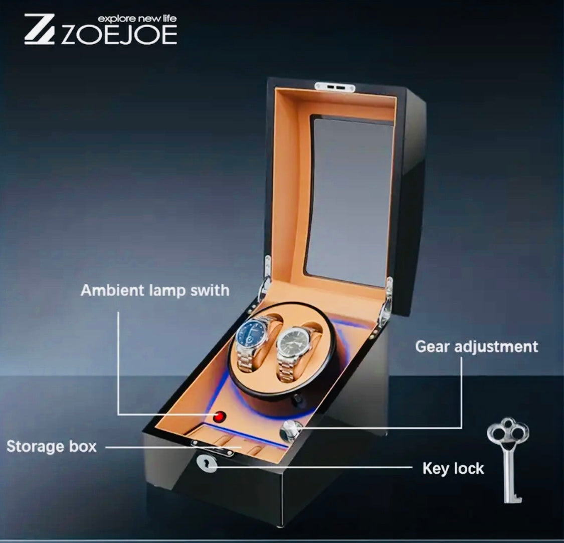 Distinguida y Hermosa Caja Motorizada para Relojes Automáticos de la Máxima Calidad en Acabados, Diseño y Materiales 🔝 Acabado Piano 🎹