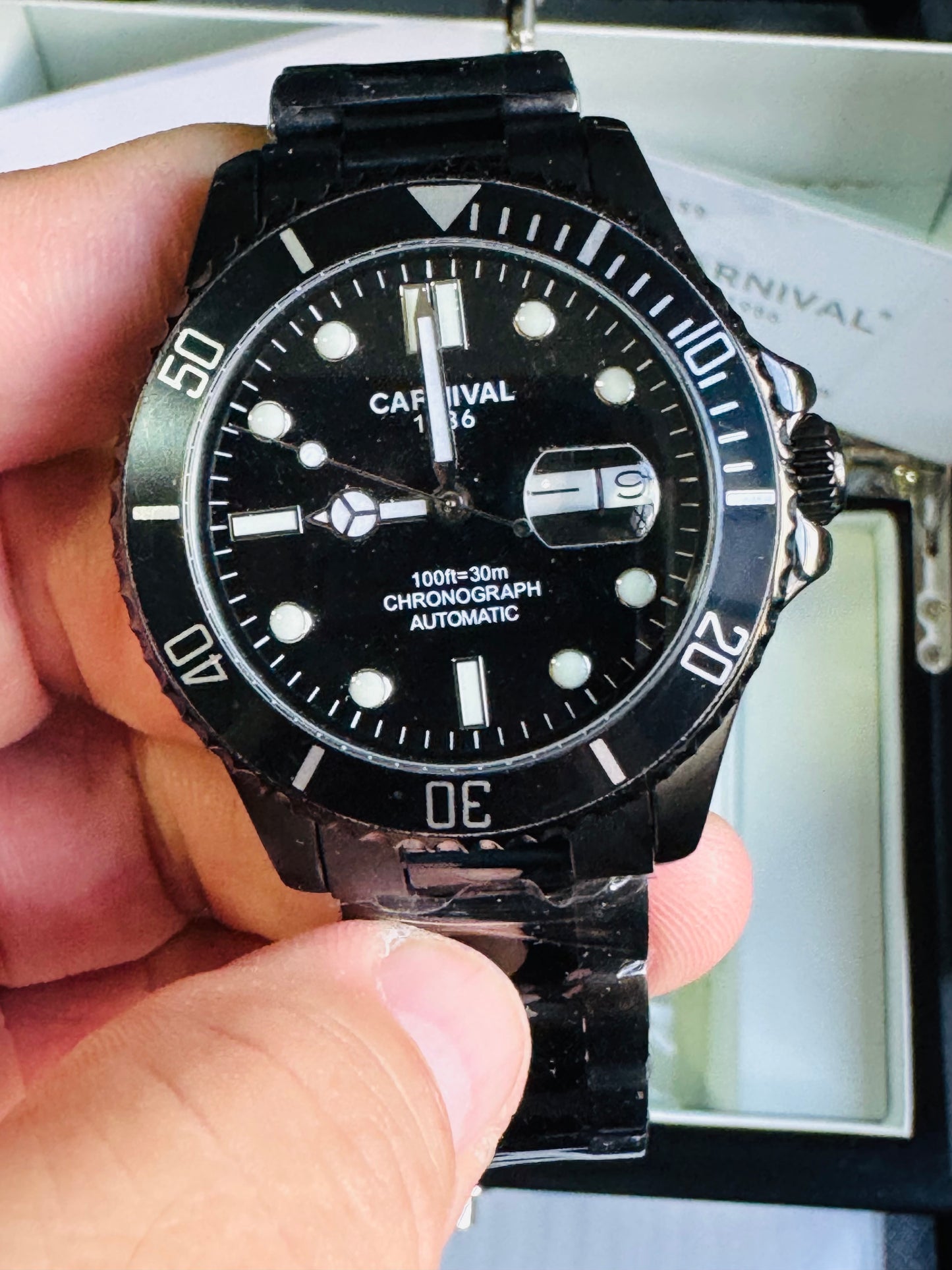 HERMOSO RELOJ AUTOMÁTICOMECÁNICO CRISTAL ZAFIRO-FECHADOR-LUMINOSO-RESISTENCIA AL AGUA-ALTA GAMA- 💯% ORIGINAL