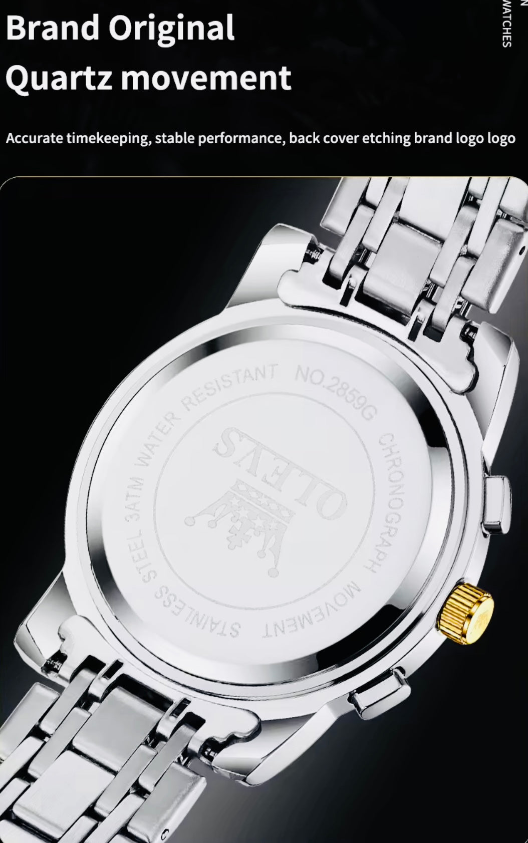 Hermoso Reloj Multifuncional-Movimiento de Cuarzo Excelente Calidad y Diseño! 💯% Original