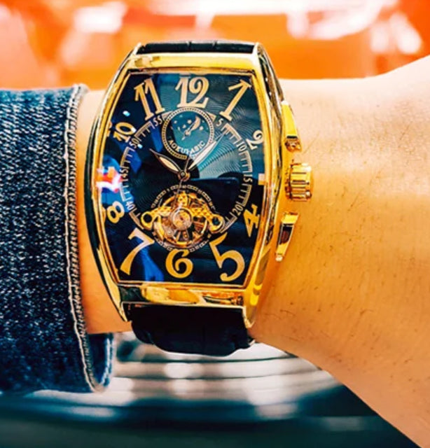 Hermoso Reloj Automático Mecánico Tourbillon Fase Lunar 💯% Original