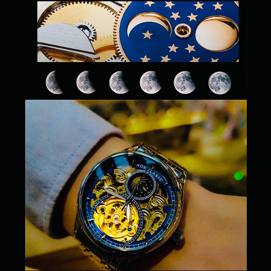 Hermoso Reloj Automático Mecánico Tourbillon Fase Lunar 💯% Original 
información por WhatsApp 99 81 92 84 65
Nota: No se hacen Envíos 🚚 
Ventas solo en Cancún 
Nuestro Lema: No somos Números!
Atencion: Personalizada
