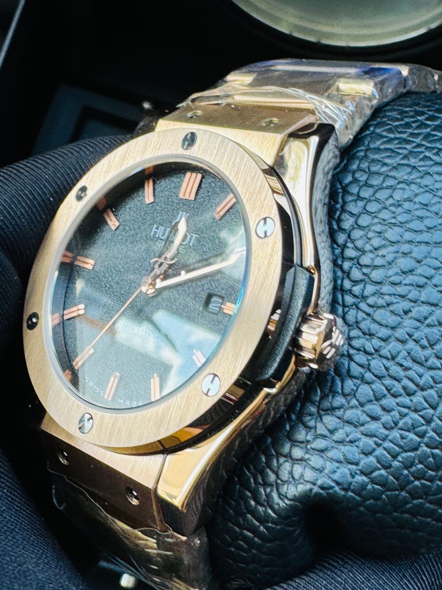 MÁXIMO LUJO! EXCLUSIVO HUBLOT AUTOMÁTICO CARATULA TIPO DIAMANTE 💎 Y LIJA! ELEGANCIA TOTAL!