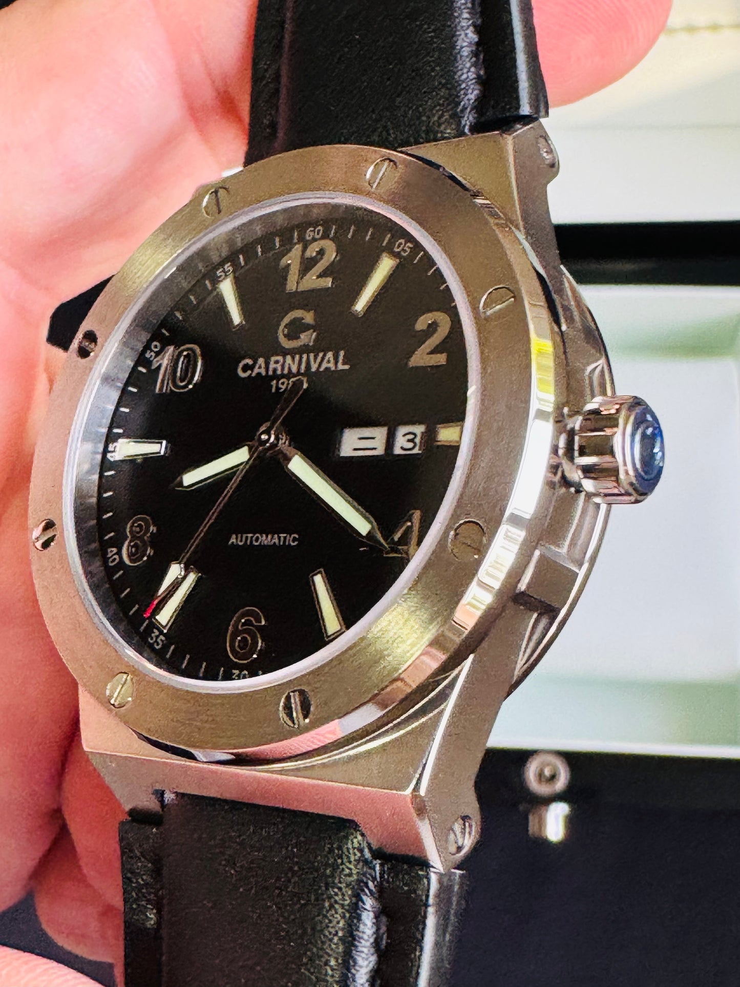 IMPECABLE RELOJ AUTOMÁTICO MECÁNICO DE GRAN CALIDAD MOVIMIENTO JAPONÉS MIYOTA-21 JOYAS- CRISTAL ZAFIRO-FECHADOR-SEMANARIO-A PRUEBA DE AGUA 30 MT. 💯% ORIGINAL