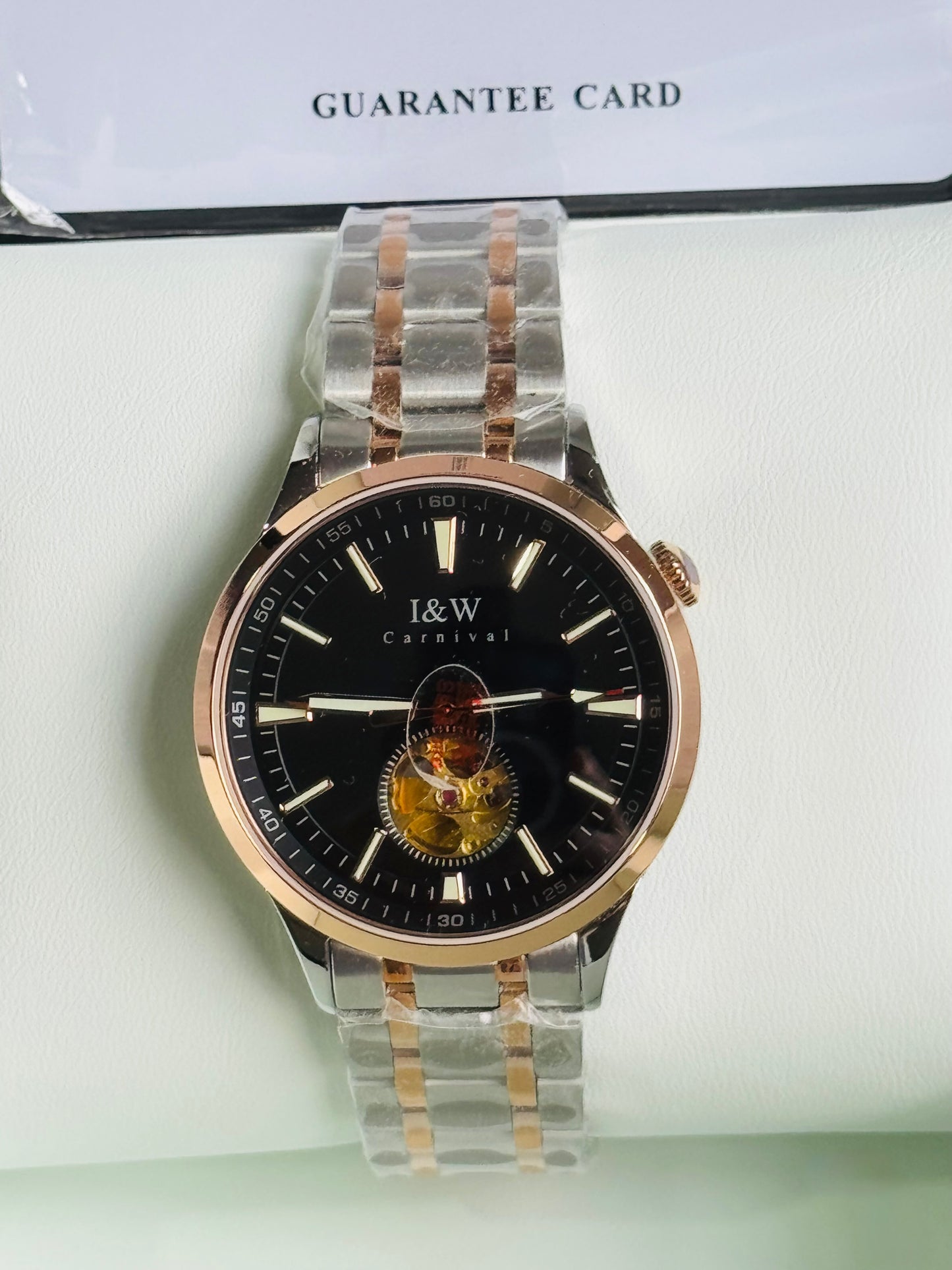 HERMOSO Y ELEGANTE RELOJ AUTOMÁTICO MECÁNICO CRISTAL ZAFIRO LUMINOSO 💯% ORIGINAL