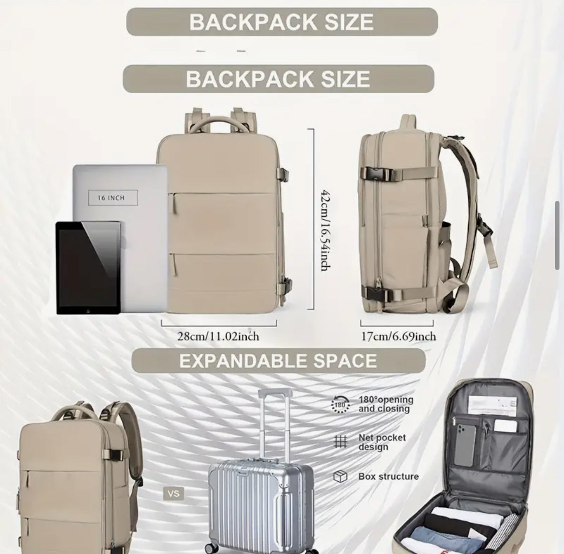 Multifuncional Back Pack Aprueba de 💦 Agua-Gran Capacidad- Conector Externo para USB Excelente para Toda Ocasión! Color Disponible: Negro