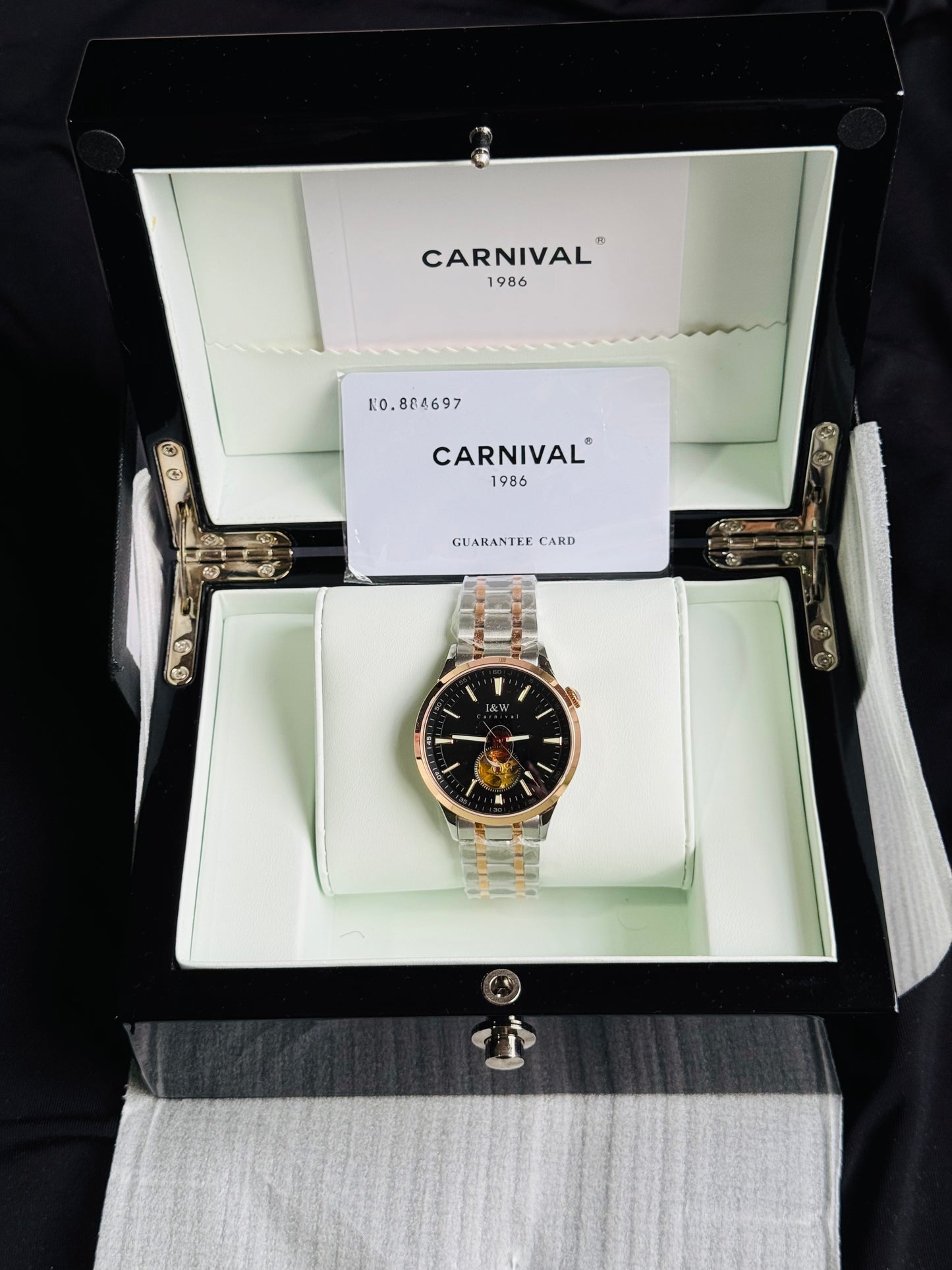 HERMOSO Y ELEGANTE RELOJ AUTOMÁTICO MECÁNICO CRISTAL ZAFIRO LUMINOSO 💯% ORIGINAL
