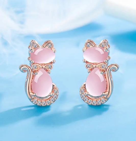 Originales y Hermosos Pendientes de Michis 🐈‍⬛ Hipoalergenicos con Plata ley 925 Aguja 🪡 Ideales para Regalo 🎁