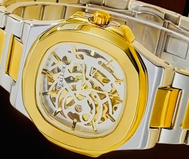 Distinguido Reloj Automático Mecánico Skeleton! Luminoso Hermoso Diseño!