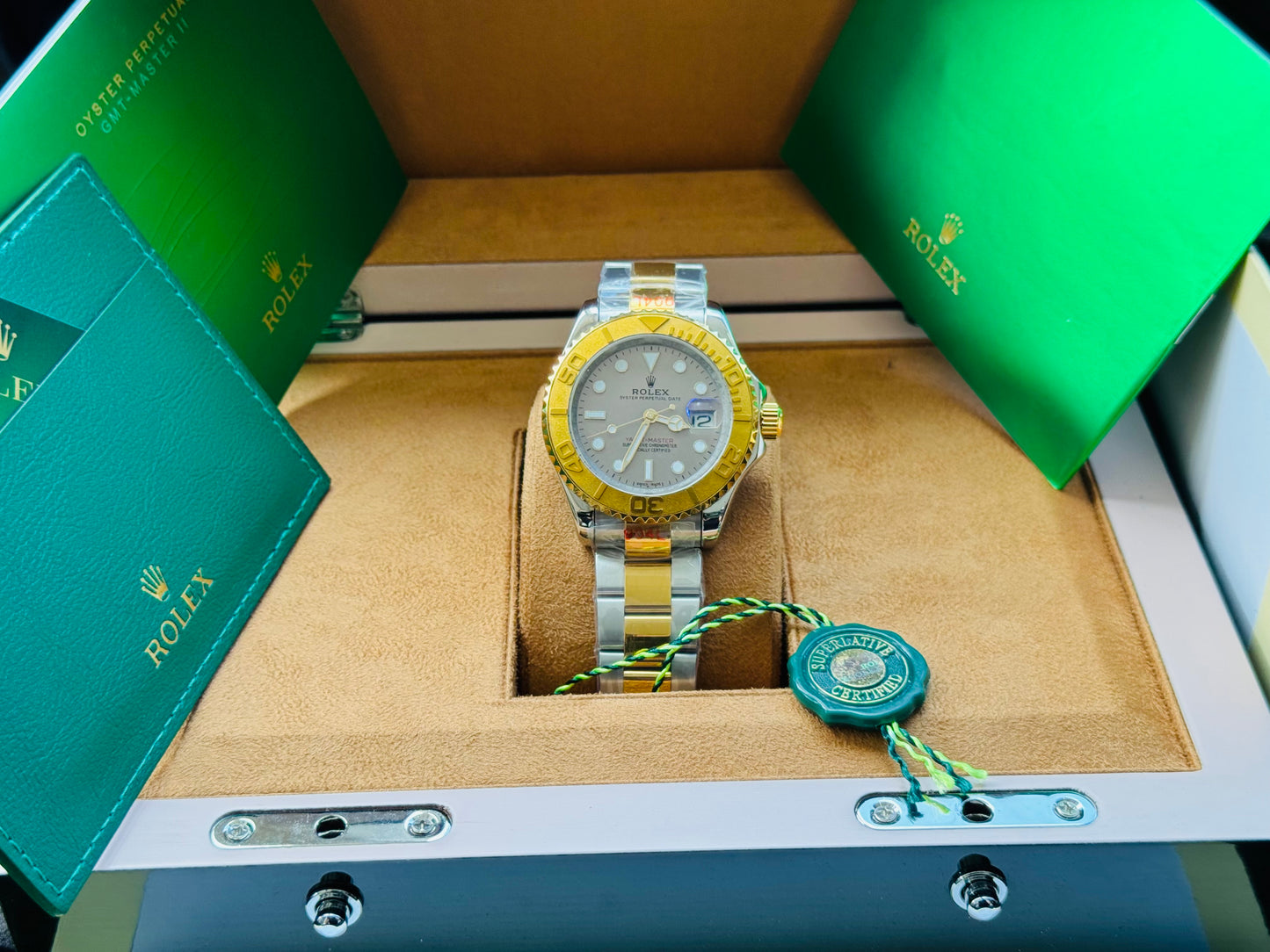 HERMOSO DISEÑO RELOJ AUTOMÁTICO MECÁNICO YACHT MASTER OYSTER PERPETUAL DATE