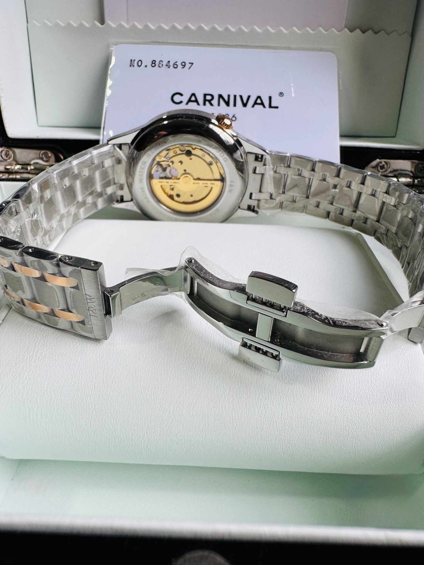 HERMOSO Y ELEGANTE RELOJ AUTOMÁTICO MECÁNICO CRISTAL ZAFIRO LUMINOSO 💯% ORIGINAL