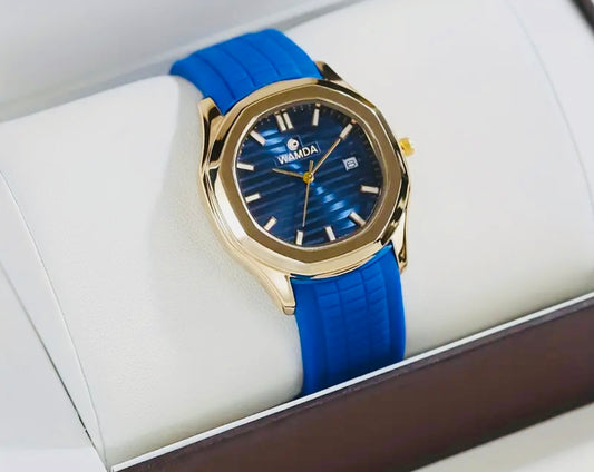 Reloj de Pulsera de Cuarzo Elegante para Negocios con Correa de Silicona, Caja de Aleación Hexagonal - Batería de Botón -Perfecto para Regalo 🎁