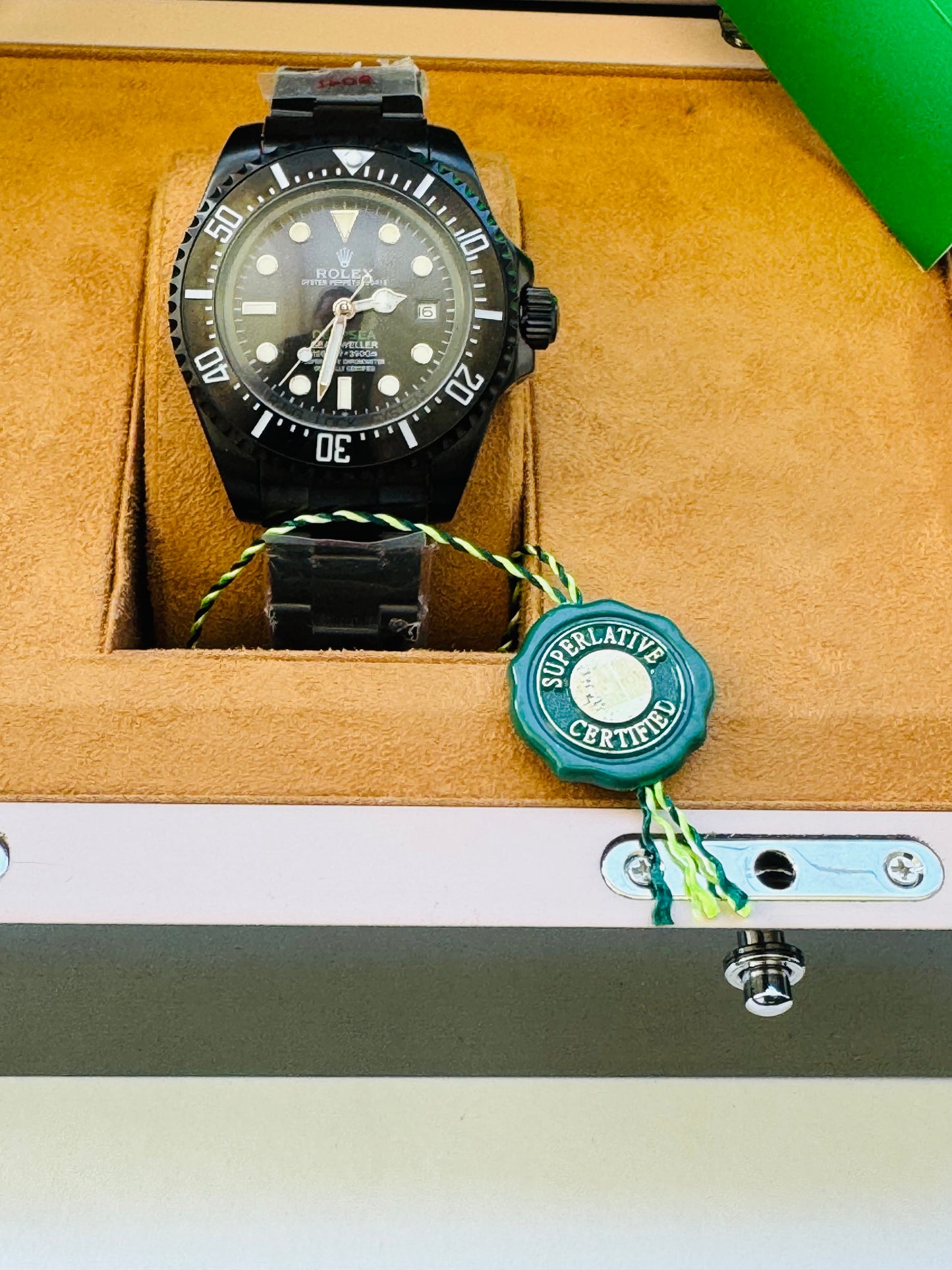 HERMOSO DISEÑO RELOJ AUTOMÁTICO MECÁNICO DEEP SEA DEWELLER VÁLVULA DE ESCAPE FECHADOR ETC;