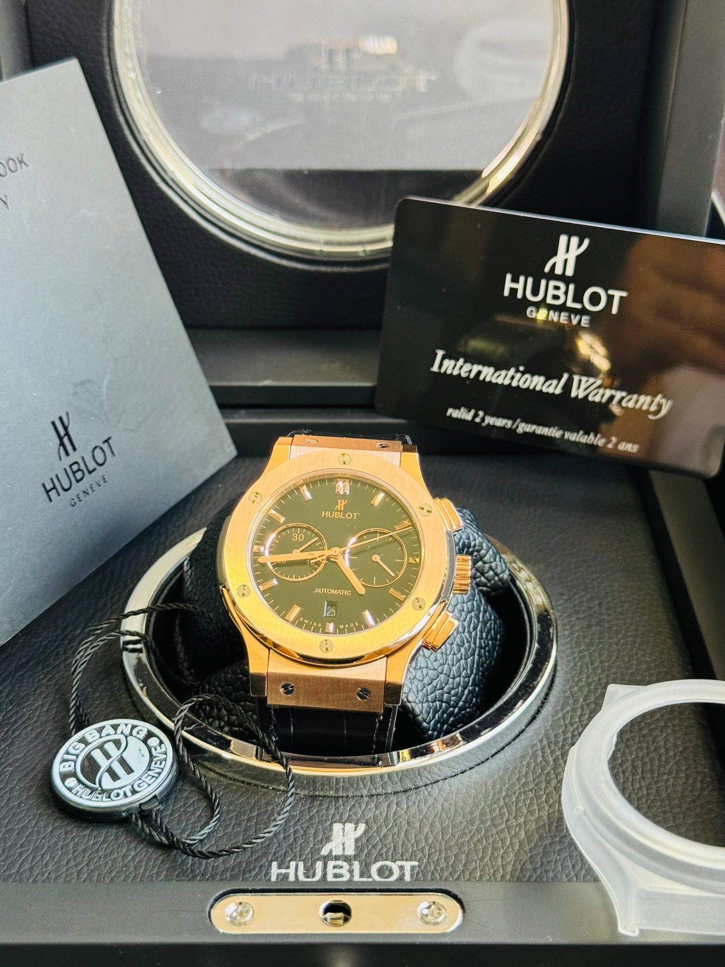MÁXIMO LUJO RELOJ AUTOMÁTICO MECÁNICO HUBLOT - MÚLTIPLES COMPLICACIONES FUNCIONALES -CRISTAL ZAFIRO-21 JOYAS-MÁXIMA ELEGANCIA!!!