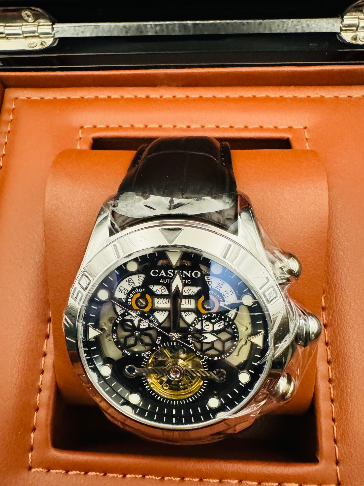 IMPRESIONANTE GRANDE Y PESADO RELOJ AUTOMÁTICO MECÁNICO SKELETON TOURBILLON 💯% ORIGINAL MÚLTIPLES COMPLICACIONES FUNCIONALES! GRAN CALIDAD A UN SÚPER PRECIO!