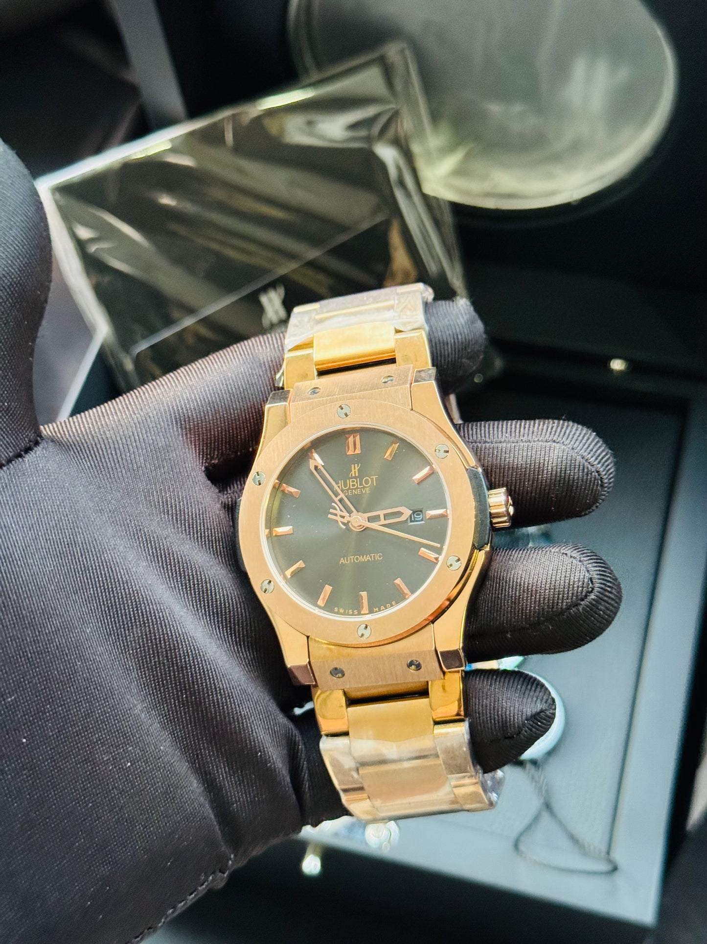 HERMOSO RELOJ HUBLOT AUTOMÁTICO MECÁNICO GRAN PRESENCIA