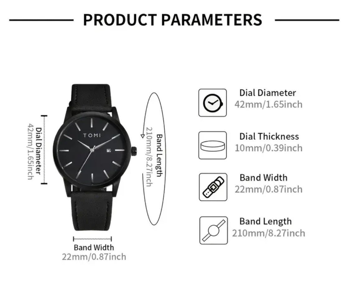 Elegante y Minimalista Reloj TOMI Movimiento de Cuarzo 💯% Original Perfecto para Regalo 🎁