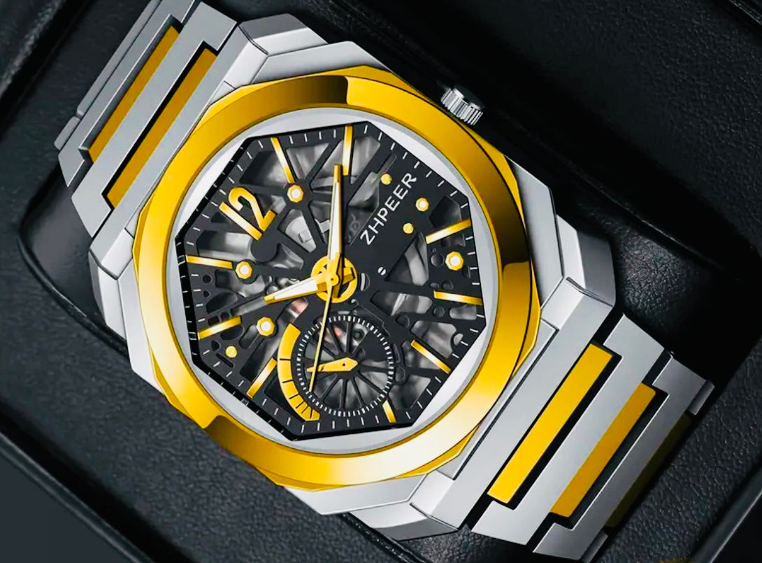 Moderno Reloj Skeleton de Cuarzo Excelente para Regalo 🎁