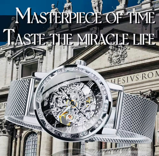 Hermoso Reloj Automático Mecánico Skeleton Movimiento de Excelente Calidad y Diseño! 💯% Original