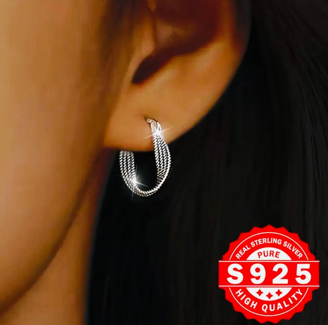 Arete de Aro Vintage Royal Twist, Plata de Ley 925, Bañado en Platino, Hipoalergénico, Diseño Trenzado Único, Regalo Perfecto para Mujeres - Adecuado para Acción de Gracias y Todas las Ocasiones!