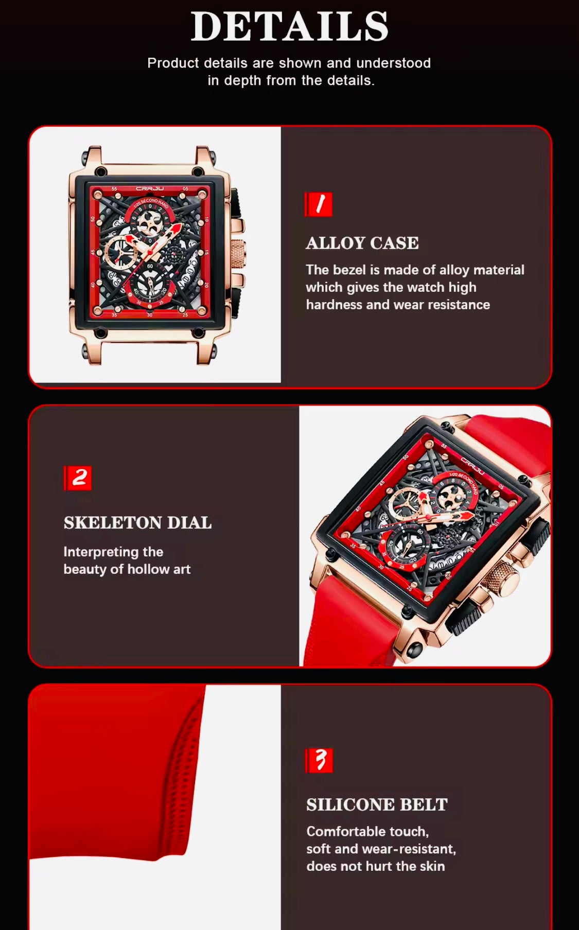 Impresionante Diseño y Acabados de Lujo Gran Reloj Multifuncional con Movimiento de Cuarzo Excelente Calidad 💯% Original