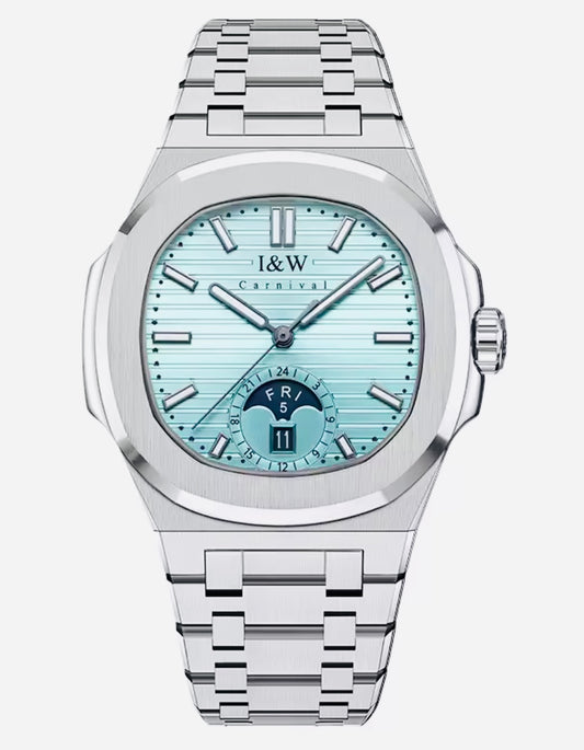IMPRESIONANTE RELOJ AUTOMÁTICO I&W MÁXIMA CALIDAD Y ESPECTACULAR DISEÑO-CRISTAL ZAFIRO-FECHADOR-SEMANARIO-50 METROS 💦 LUMINOSO-ETC