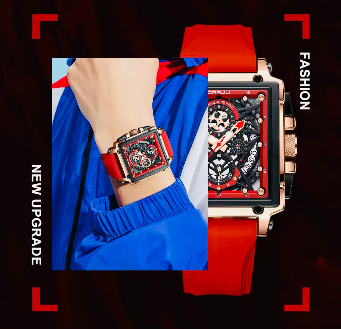 Impresionante Diseño y Acabados de Lujo Gran Reloj Multifuncional con Movimiento de Cuarzo Excelente Calidad 💯% Original