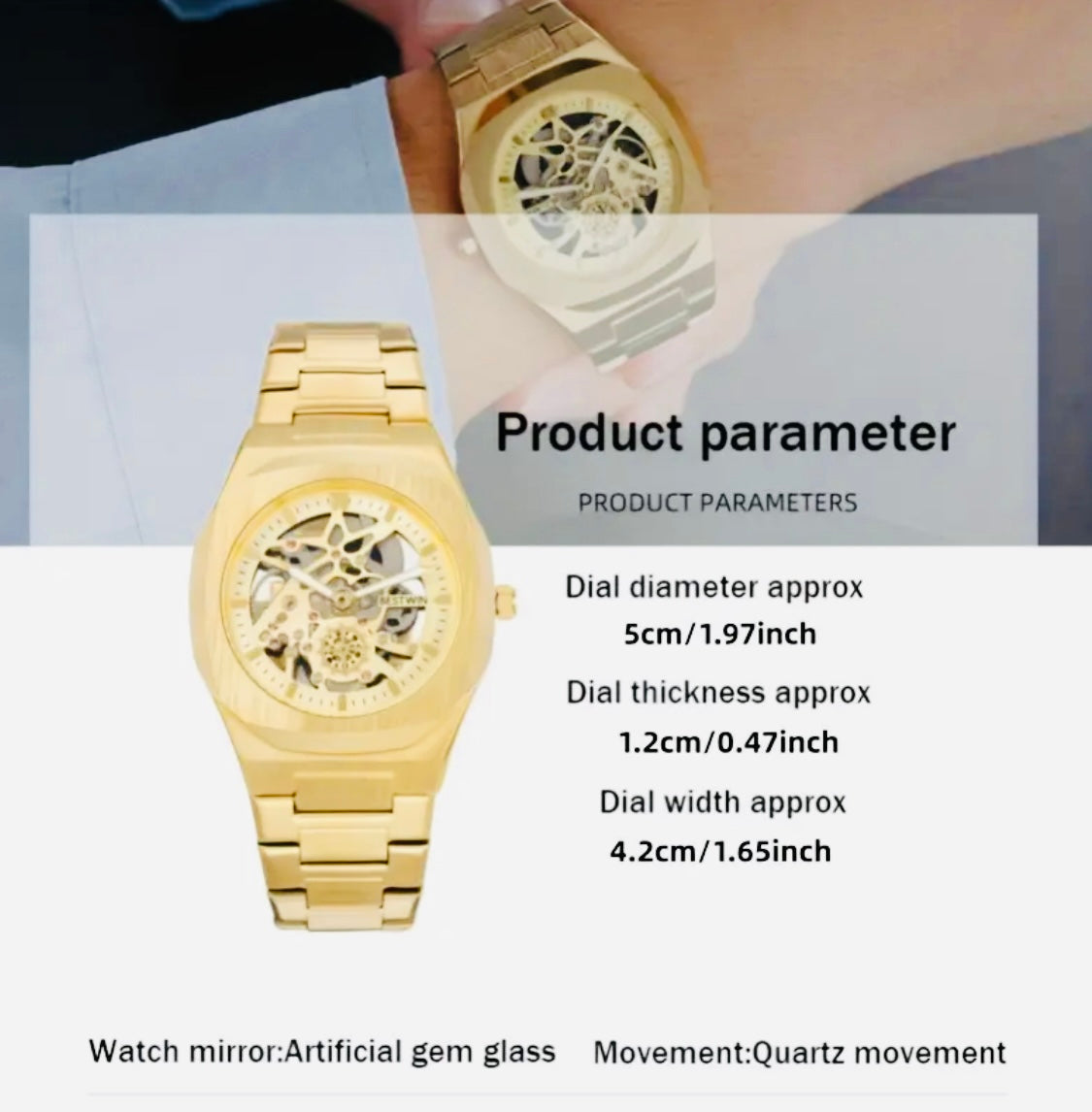 Hermoso Diseño Reloj Skeleton Movimiento de Cuarzo- 💯% Original Perfecto para Regalo 🎁