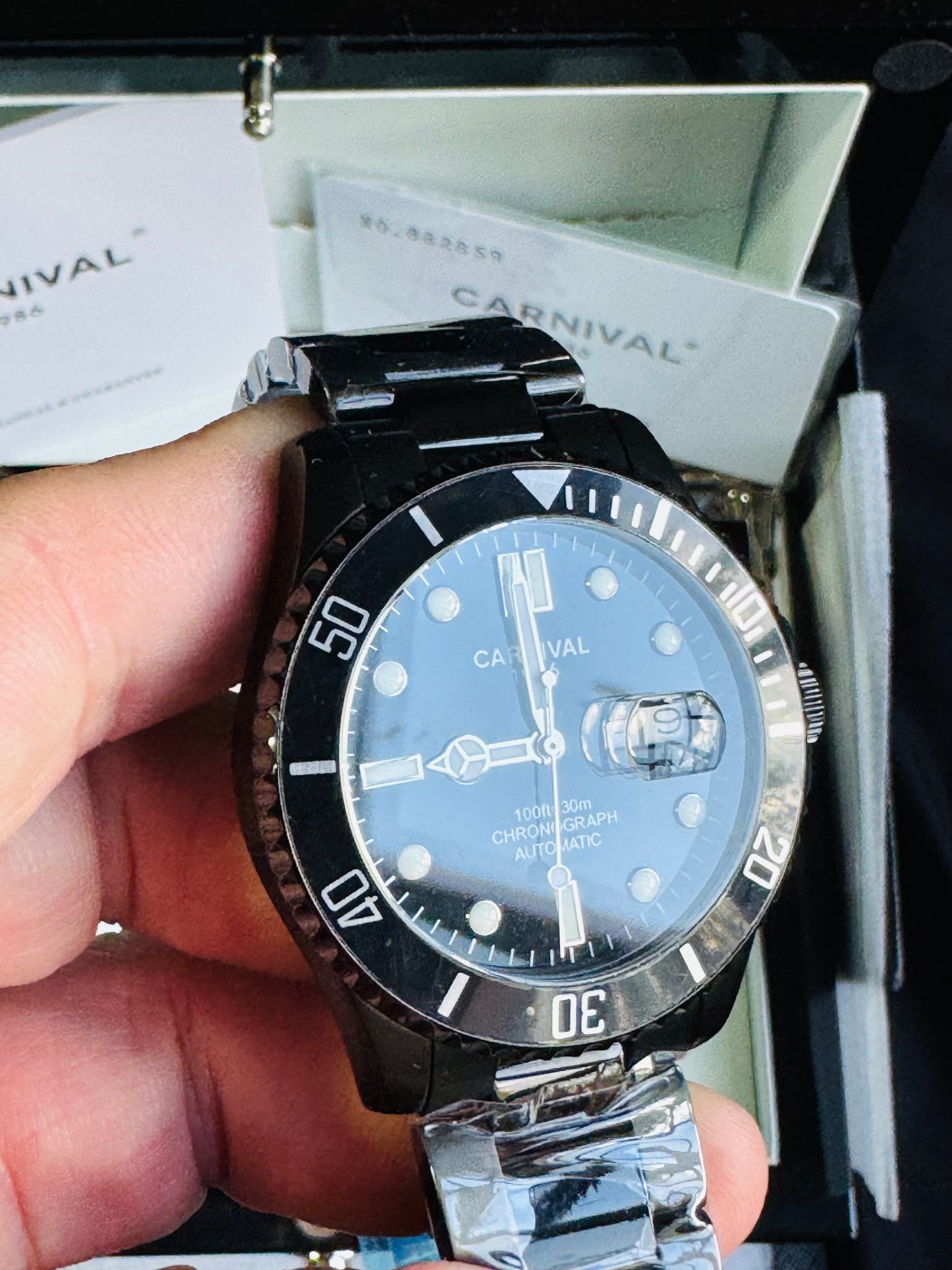 HERMOSO RELOJ AUTOMÁTICOMECÁNICO CRISTAL ZAFIRO-FECHADOR-LUMINOSO-RESISTENCIA AL AGUA-ALTA GAMA- 💯% ORIGINAL