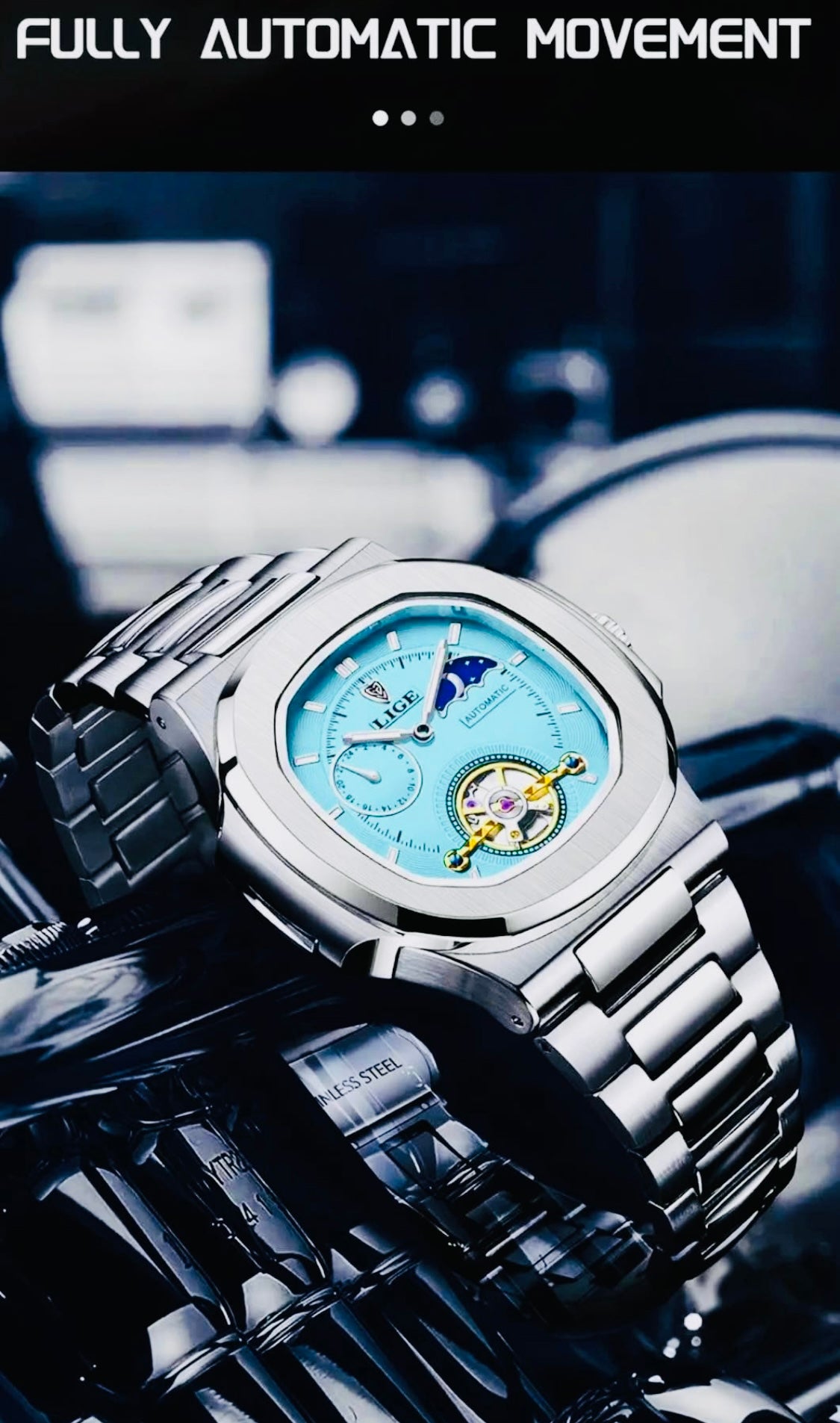 Hermoso Reloj Tourbillon Automático Mecánico 100% Original  Multifuncional