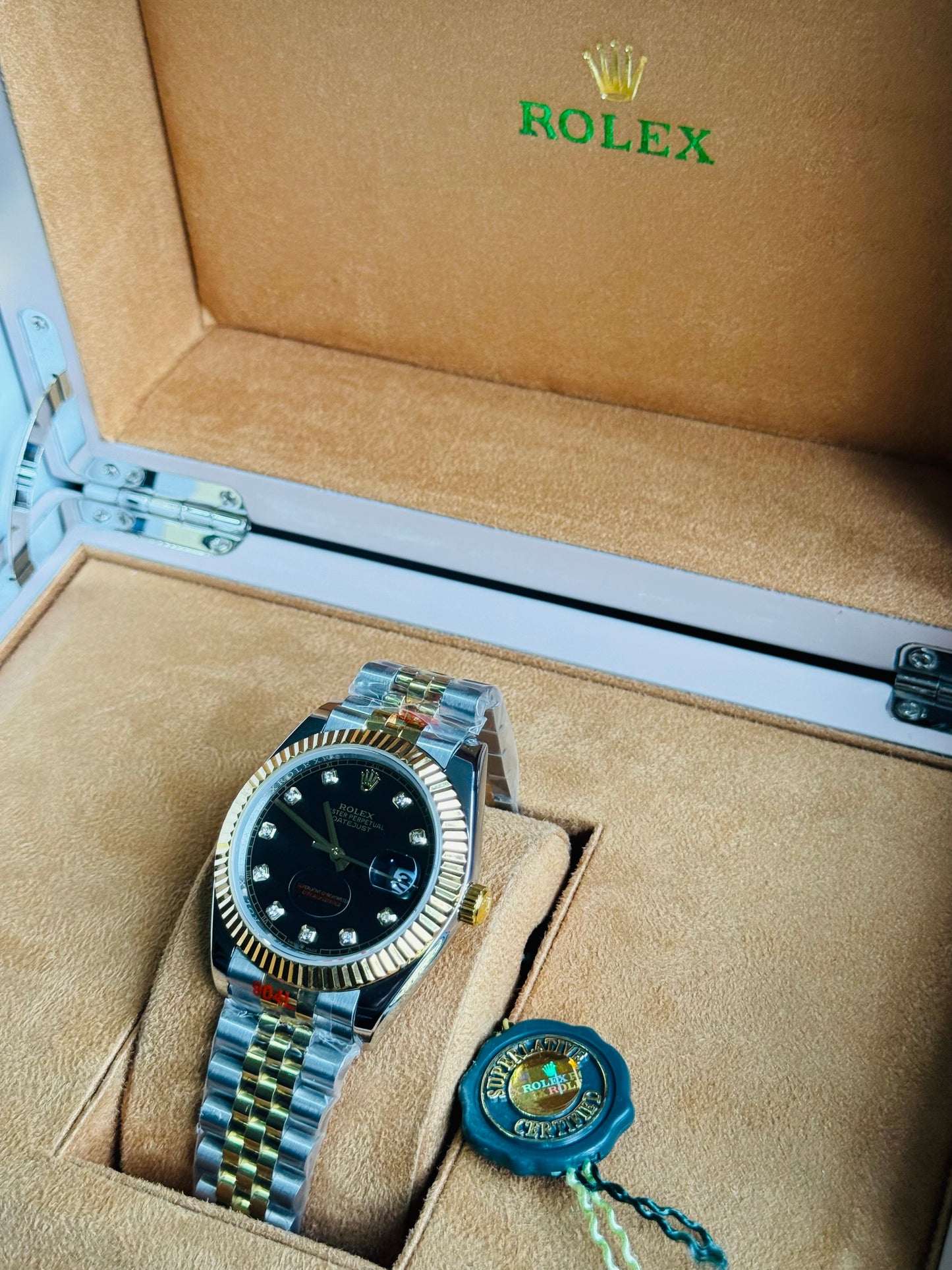 ATEMPORAL Y ELEGANTE OYSTER PERPETUAL DATE JUST AUTOMÁTICO CRYSTAL ZAFIRO DIAMANTES 💎 ETC!