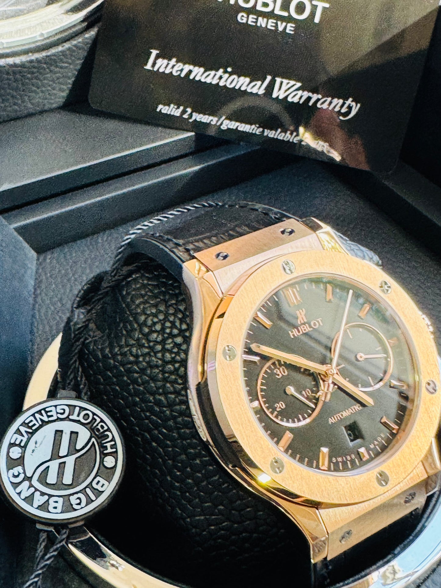 MÁXIMO LUJO RELOJ AUTOMÁTICO MECÁNICO HUBLOT - MÚLTIPLES COMPLICACIONES FUNCIONALES -CRISTAL ZAFIRO-21 JOYAS-MÁXIMA ELEGANCIA!!!
