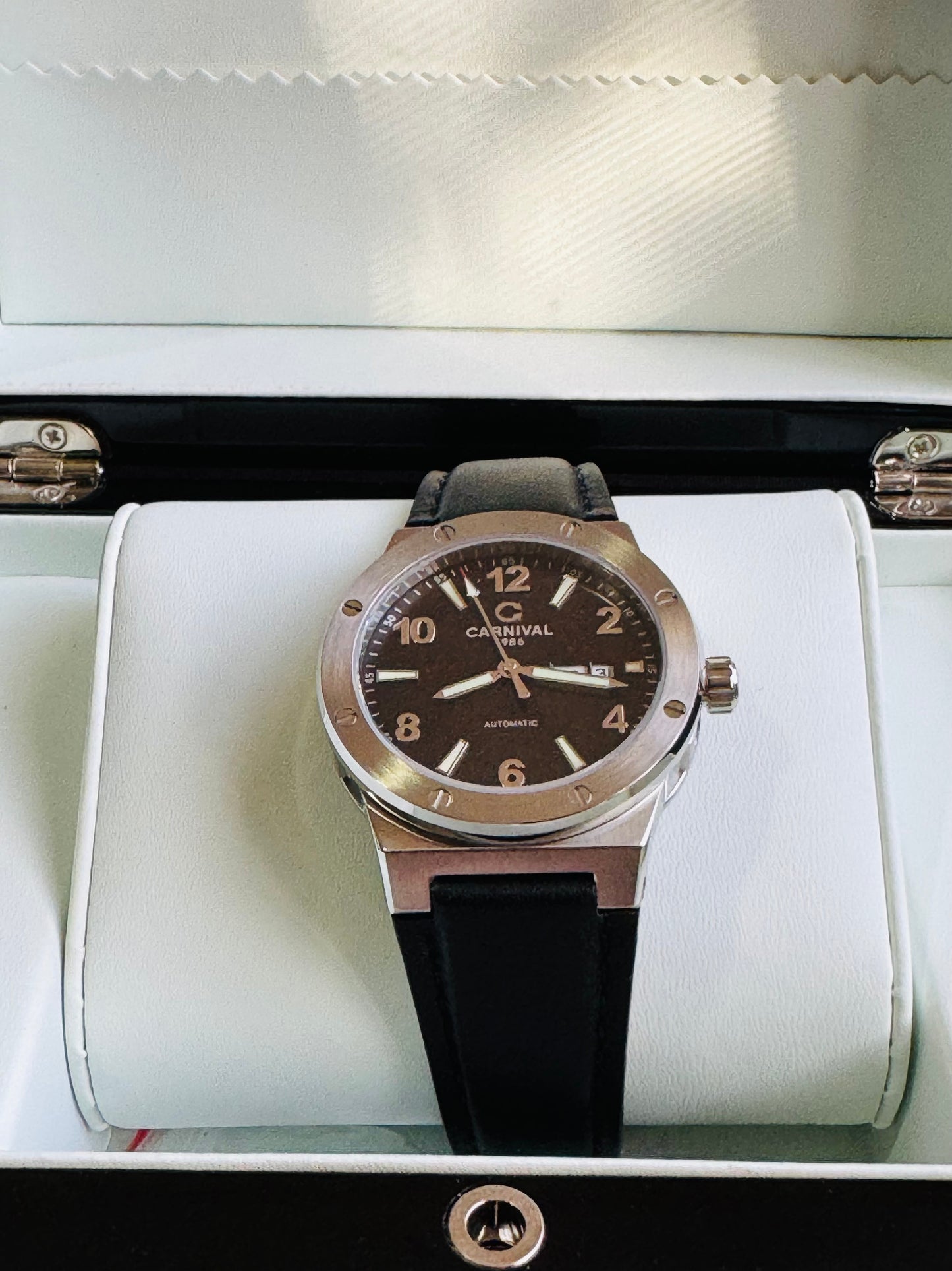 IMPECABLE RELOJ AUTOMÁTICO MECÁNICO DE GRAN CALIDAD MOVIMIENTO JAPONÉS MIYOTA-21 JOYAS- CRISTAL ZAFIRO-FECHADOR-SEMANARIO-A PRUEBA DE AGUA 30 MT. 💯% ORIGINAL