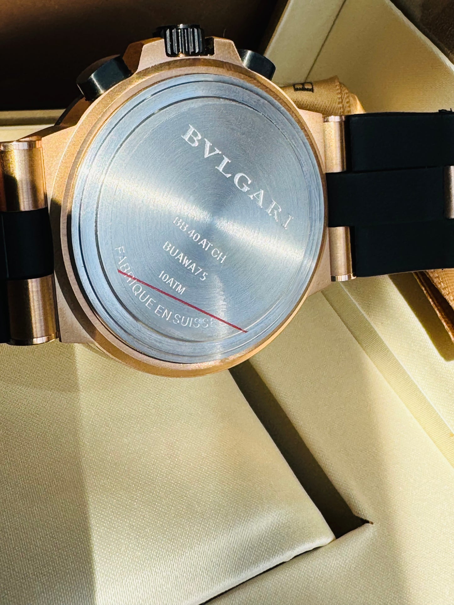 ESPECTACULAR RELOJ AUTOMÁTICO MULTIFUNCIONAL BVLGARI-CRONÓMETRO-SEGUNDERO-2 ZONAS HORARIAS-CRISTAL ZAFIRO-ETC